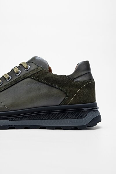 Valmenti Men's Green Leather Casual Shoes