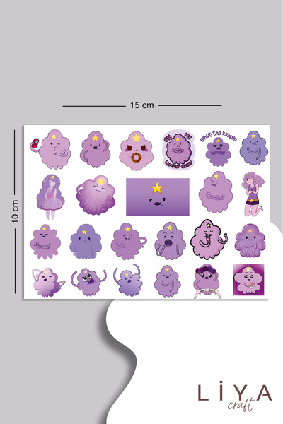 LiyaCraft Sevimli Mor Sticker Seti Planner Ajanda Bullet Journal İçin Uygun Set