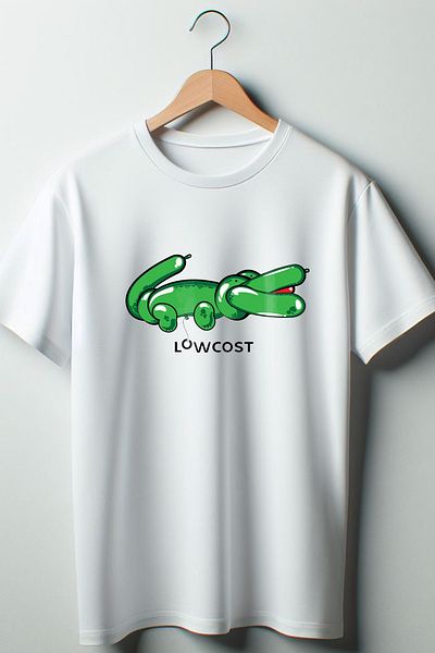Vordevia Tricou alb oversize cu decolteu rotund cu imprimeu LowCost
