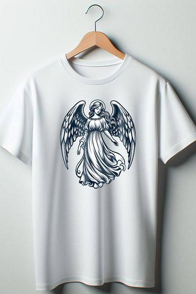 Vordevia Μπλουζάκι με στάμπα Angel White Oversize Crew Neck