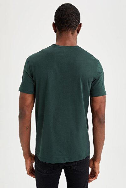 DeFacto Základní 100% bavlněné tričko Slim Fit s výstřihem do V