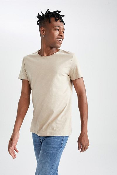 DeFacto Великий розмір Slim Fit Crew Neck 100 Cotton Tisort