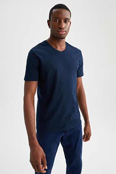 DeFacto Slim Fit V Yaka Basic %100 Pamuk Tişört