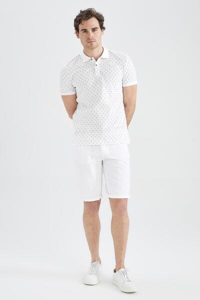 DeFacto Bermudy Slim Fit s páskem