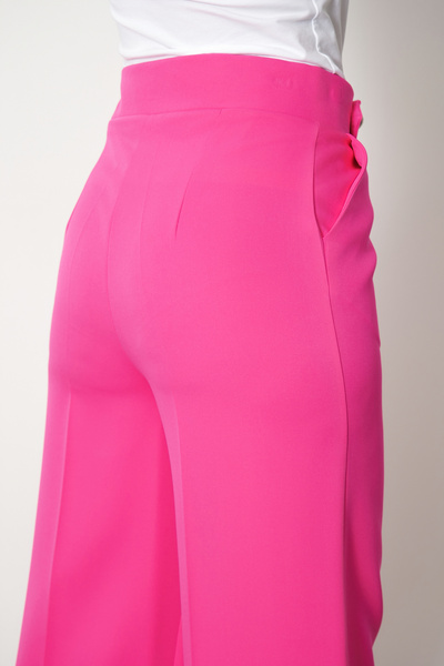 H&A İSTANBUL Kadın Yüksek Bel Palazzo Düğmeli Detay Slim Fit Kalip Pantolon