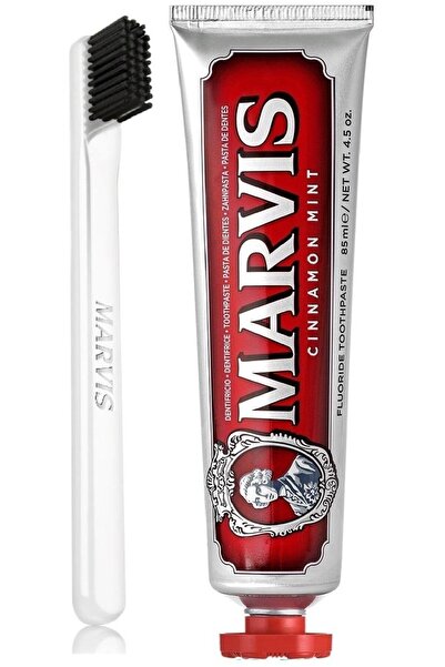 Marvis Cinnamon Mint Tarçınlı Diş Macunu 85ML + White Soft Diş Fırçası 2 Li Bakım Seti