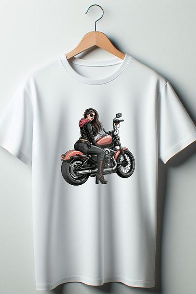 Vordevia Μπλουζάκι με στάμπα Biker Λευκό Oversize Crew Neck