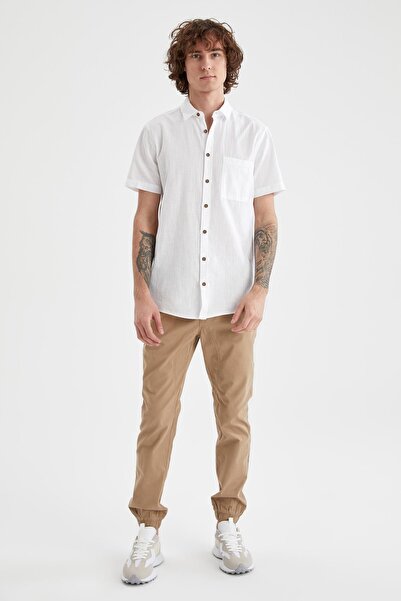 DeFacto Slim Fit Basic Kısa Kollu Gömlek