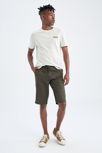 DeFacto Regular Fit Bermuda Shorts with Lace Waist