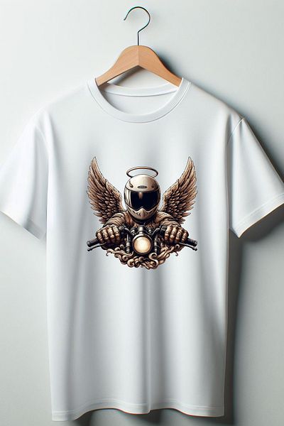 Vordevia Μπλουζάκι με στάμπα Biker Λευκό Oversize Crew Neck