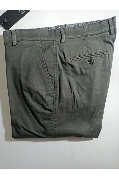 ATLIHAN pamuklu likralı yan cep klasik keten pantolon