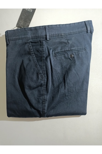 ATLIHAN pamuklu likralı yan cep klasik keten pantolon