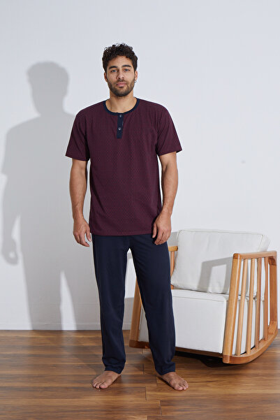 Ayans Pijama Σετ Πυτζάμες Ανδρικό Μονό Βαμβακερό (Καλοκαίρι).