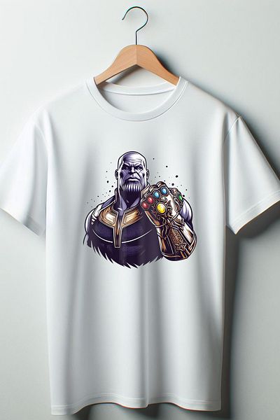 Vordevia Μπλουζάκι με στάμπα Thanos Λευκό Oversize Crew Neck