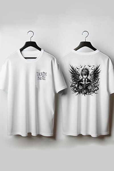 Vordevia Tricou alb oversize cu decolteu rotund cu imprimeu pe spate și piept...