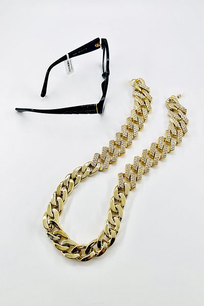 BNR design zaras acrylic glasses chain with stones