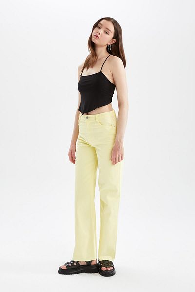DeFacto Lange Gabardine-Hose mit weitem Bein, 100 % Baumwolle, Y2154az22sm