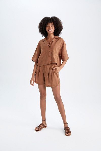 DeFacto Σορτς με κανονική εφαρμογή Normal Waist Modal X4722az22sm