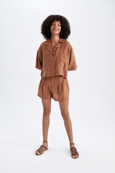 DeFacto Σορτς με κανονική εφαρμογή Normal Waist Modal X4722az22sm