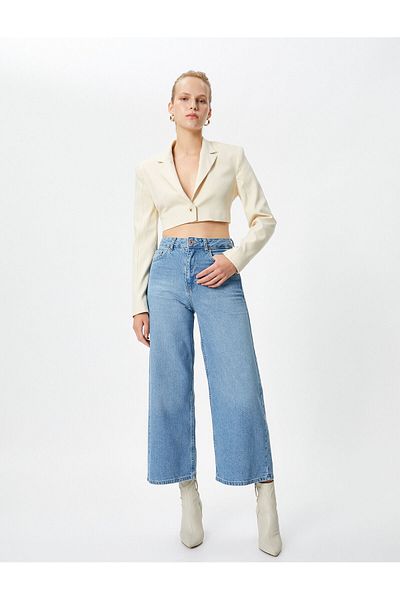 Koton Wide Cropped Jeans High Waist - Sandra Jeans