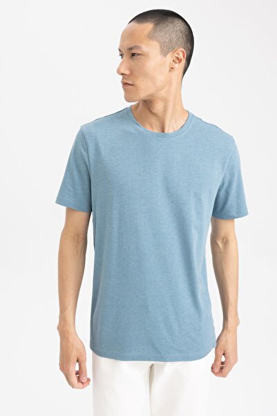DeFacto Regular Fit Crew Neck Basic Βαμβακερό κοντομάνικο T-shirt M7667az23sp