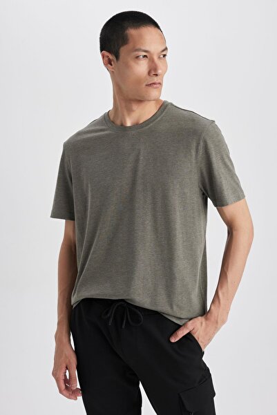 DeFacto Regular Fit Crew Neck Basic Βαμβακερό κοντομάνικο T-shirt M7667az23sp