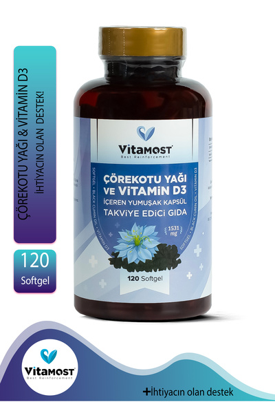 Vitamost Çörek Otu Yağı 120 Soft Gel Kapsul