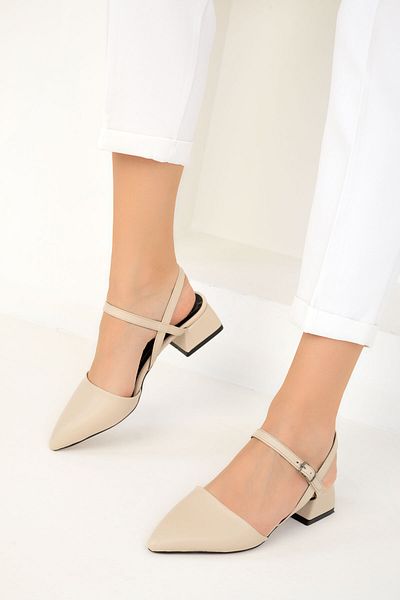 SOHO Beige Women's Classic Heeled Shoes 18840