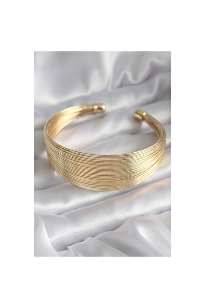 Toptan Bulurum سوار نسائي من الفولاذ باللون الذهبي 316L