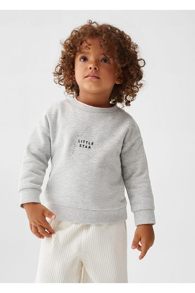 MANGO Baby Hanorac din bumbac cu mesaj