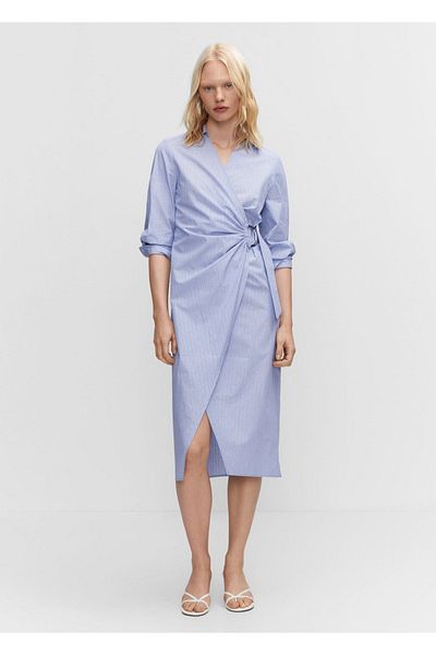 MANGO Woman Rochie cămașă cu detaliu metalic