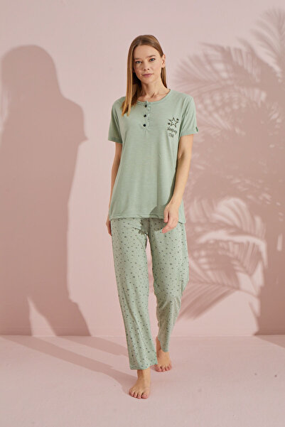 LİLA İÇ GİYİM طقم بيجامة بأكمام قصيرة من الفيسكوز