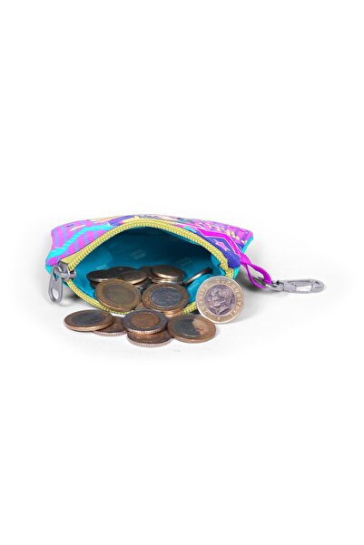 Coral High Girl Patterned Lavender Turquoise Coin Bag - with Headphones, Model 21920