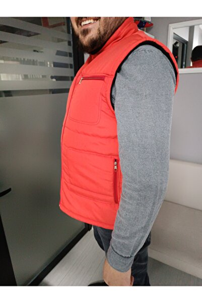HeviStor Inflatable Vest Red Color Sporty with Fleece Inside