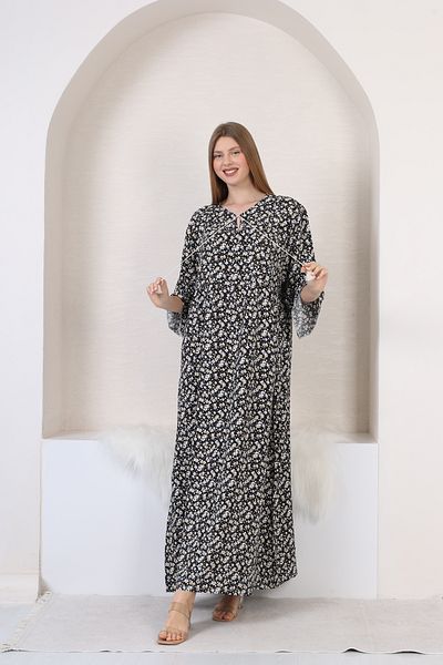 mervemoda Γυναικείο υφαντό φόρεμα με μακρύ μανίκι τριών τετάρτων