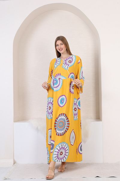 mervemoda Γυναικείο υφαντό φόρεμα με μακρύ μανίκι τριών τετάρτων