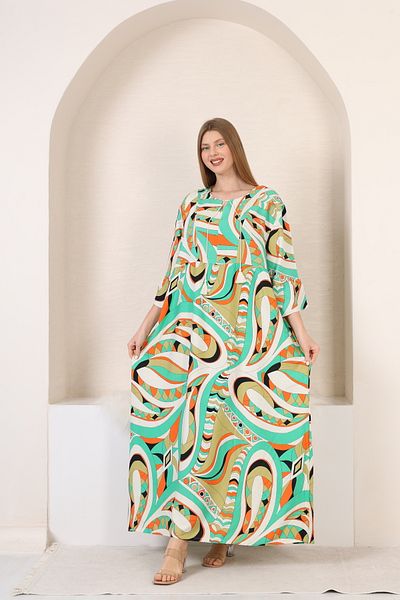 mervemoda Γυναικείο υφαντό φόρεμα με μακρύ μανίκι τριών τετάρτων