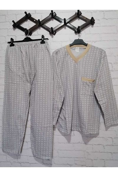 anne moda ankara 100% ακατέργαστο βαμβάκι, χωρίς λύκρα, ΧΕΙΜΩΝΑ- άνοιξη εσωτερικά ράστερ, μακρυμάνικο, σετ πιτζάμες μπαμπάς