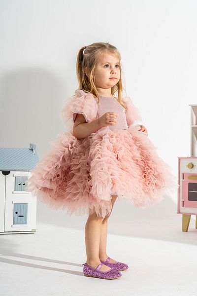 Linola Baby Kids Princess Dress with Powder Tutu Skirt - Loli