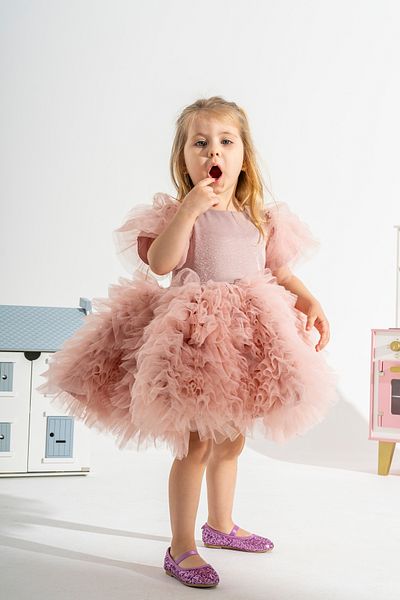 Linola Baby Kids Princess Dress with Powder Tutu Skirt - Loli