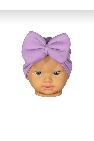 GÜNEŞ KİDS Double Layer Solid Color Baby Girl Bonnet with Bow