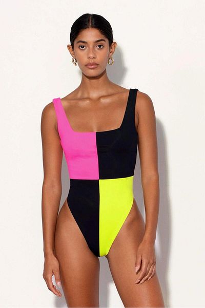DEEP BEACH Color block swimsuit