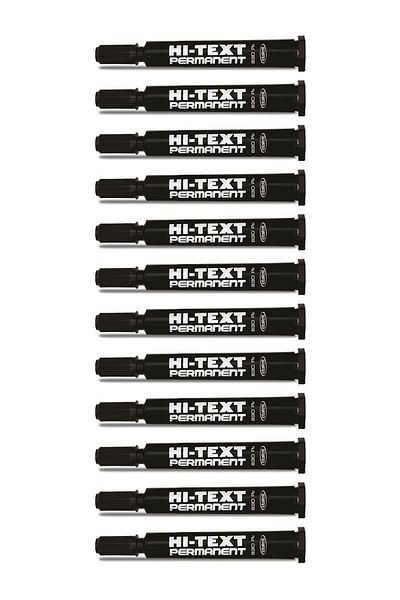Dağtaş Kırtasiye Hi-Text Permanent Marker Pen 12 Pieces Box Round Tip