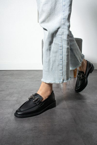 Trendpink Черни меки дамски ежедневни мъжки обувки с катарама