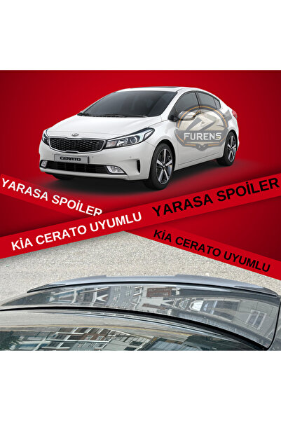 Furens Kia Cerato Bagaj Üstü  Uyumlu Slim Yarasa Spoiler Piano Black Parlak S...