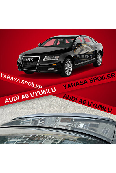 Furens Audi A6 Uyumlu Bagaj Üstü Slim Yarasa Spoiler Piano Black Parlak Siyah