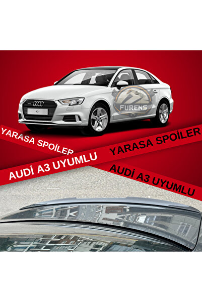 Furens Audi A3 Bagaj Üstü Black Piano Yarasa Spoiler Bagaj Çıtası