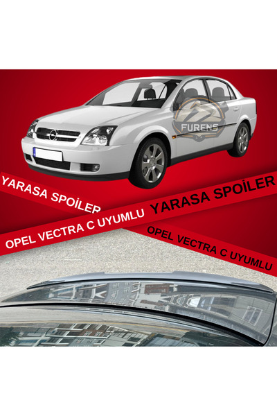 Furens Opel Vectra C Uyumlu  Bagaj Üstü Slim Yarasa Spoiler Piano Black Parla...