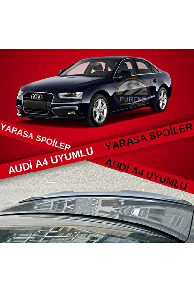 Furens Audi A4 Uyumlu  Bagaj Üstü Black Piano Yarasa Spoiler Bagaj Çıtası