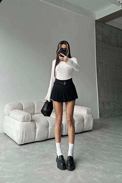 Eka Fusta neagră cu curea pentru femei 1007-4626